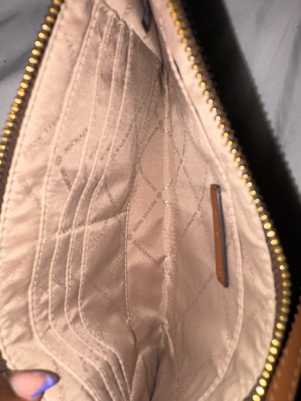 Michael Kors Brown Signature MK Logo Wristlet Clutch with Gold Hardware - Picture 3 of 3